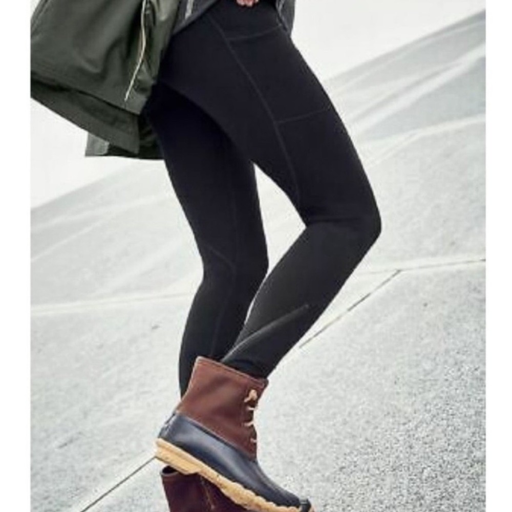 Athleta Black Leggings Zipper Detail Small